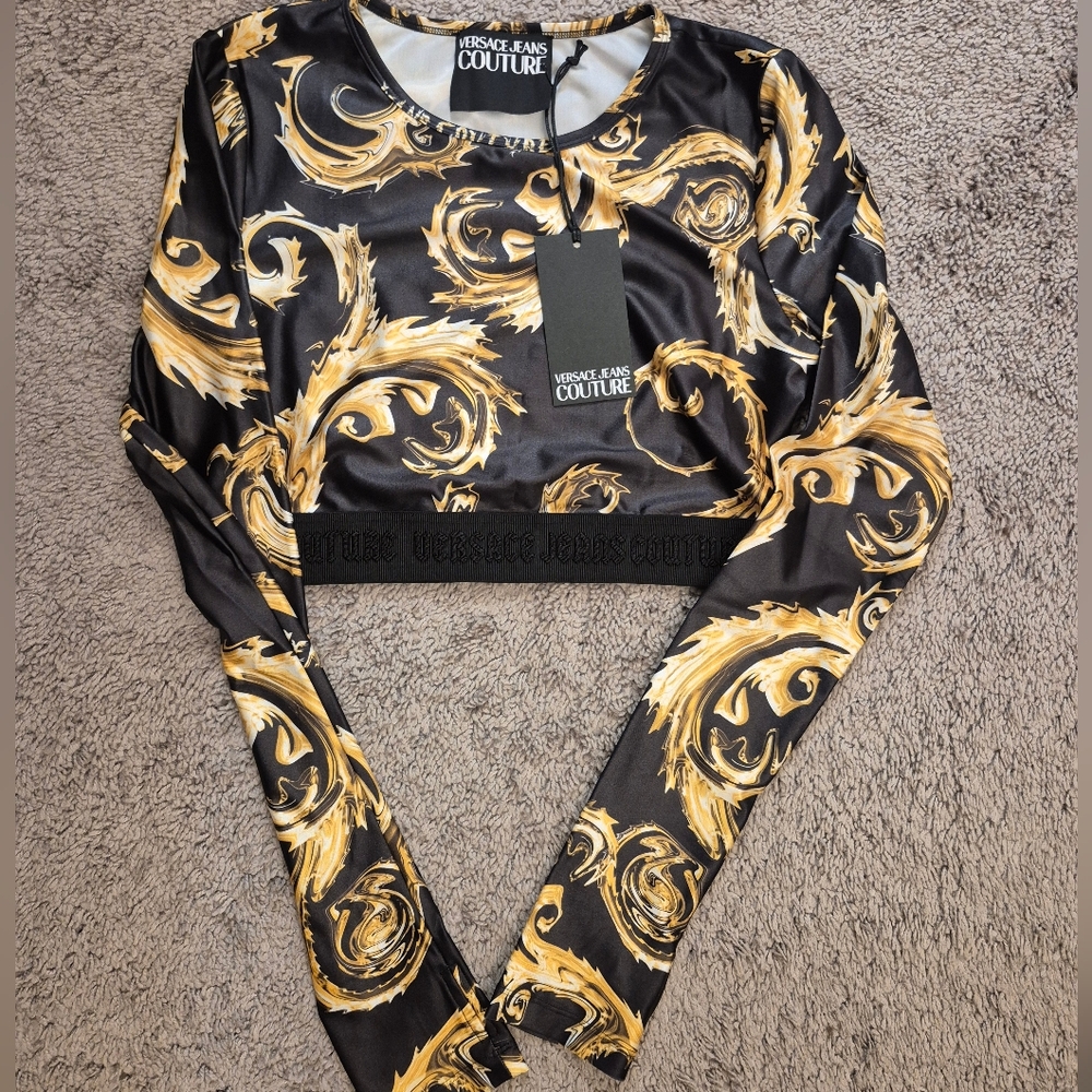 Versace Couture Collection Black and Gold Top